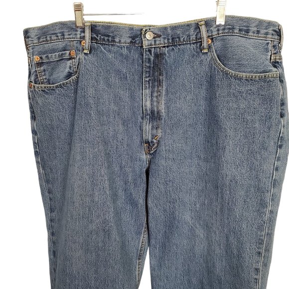 Levi's Mens Size 46 x 25.5 Jeans 550 Relaxed Fit Tapered Denim Blue Five Pocket - Picture 3 of 10